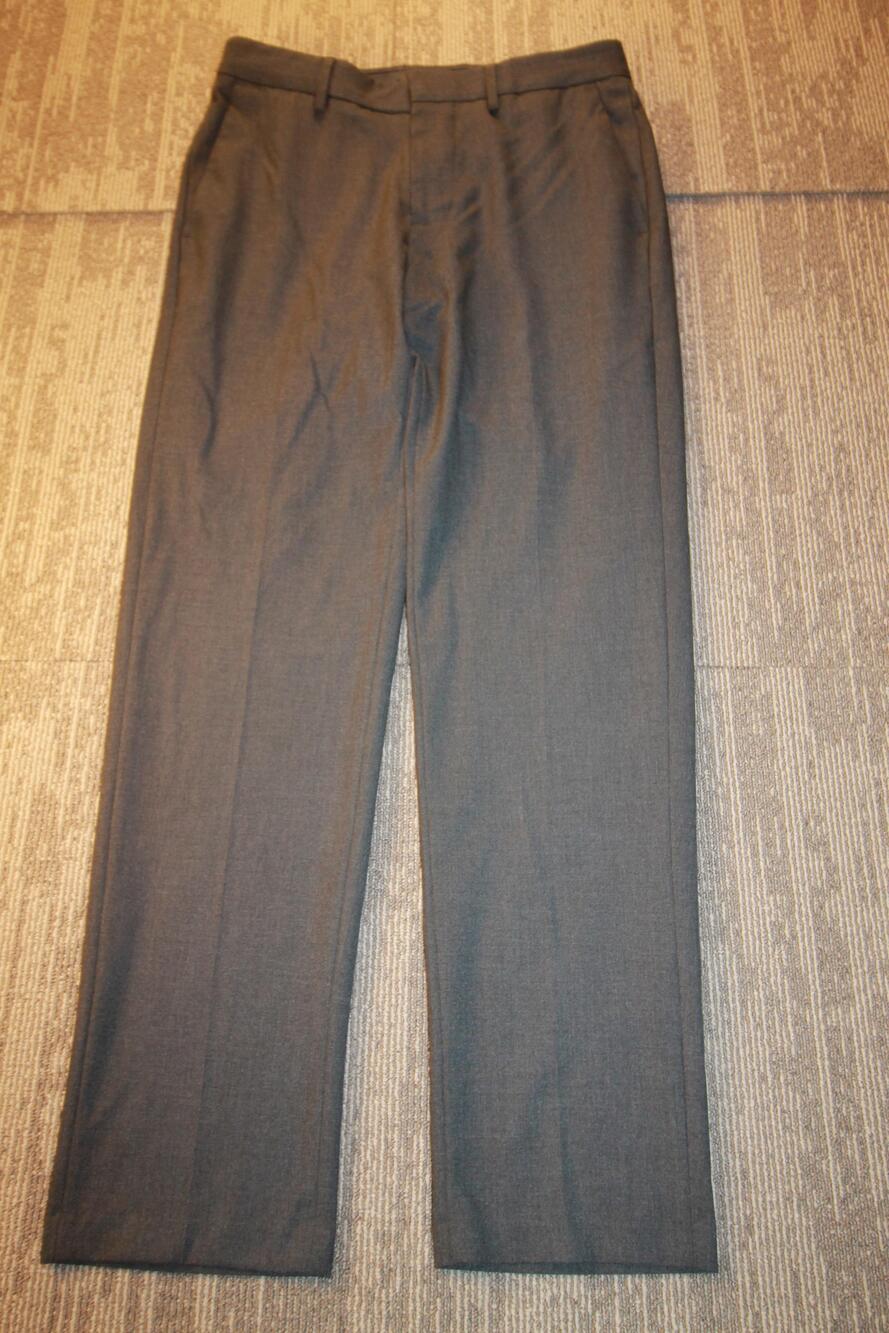 J.M. Haggar Dress Pants Mens 30x30 Gray Slim Fit Stretch Flat Front Straight Leg